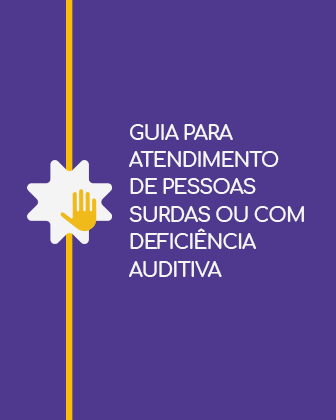 Logomarca com fundo roxo e letras na cor amarela