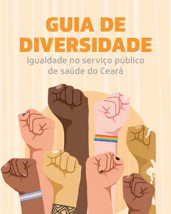 Capa do Guia de Diversidade com diversos punhos levantados simbolizando luta coletiva